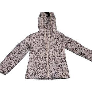GAP GIRLS PADDED JACKET YOUTH XL 12 PUFFER COLOR WHITE /GRAY DARK PRIMALOFT